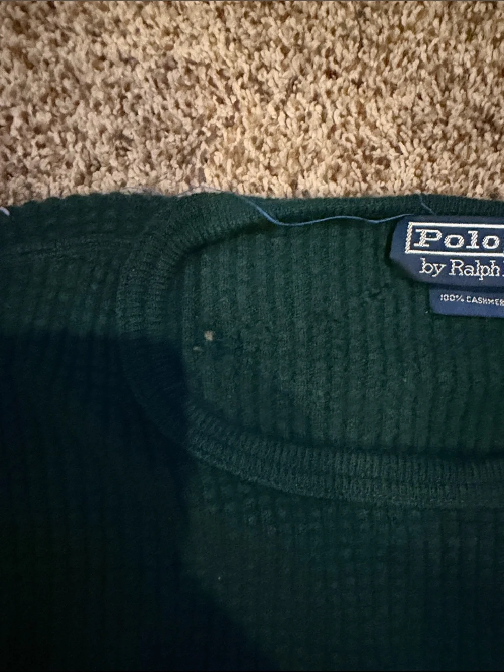 Polo by Ralph Lauren Cashmere Forest Green Crewneck Sweater